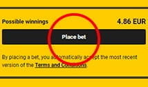 bet confirmation at Bwin