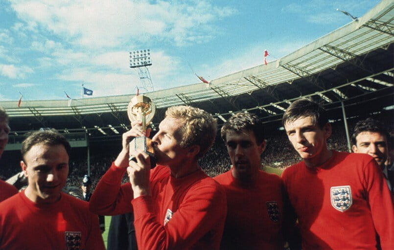 The iconic image of England Winning the World Cup in 1966