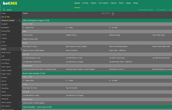 In-play betting bet365
