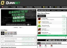 The QuinnBet homepage from their website