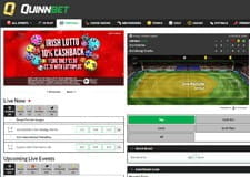 The QuinnBet live betting page from their website