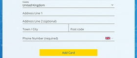 The Visa add card confirm page.