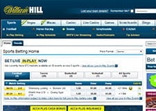 Main page of the platform at William Hill