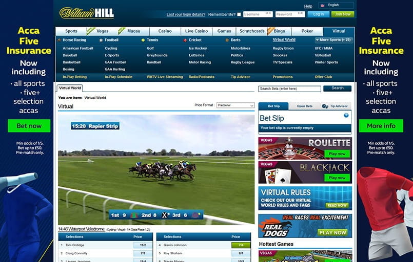 Virtual horse racing at WIlliam Hill