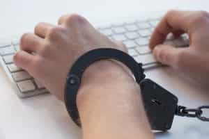 Handcuff on keyboard